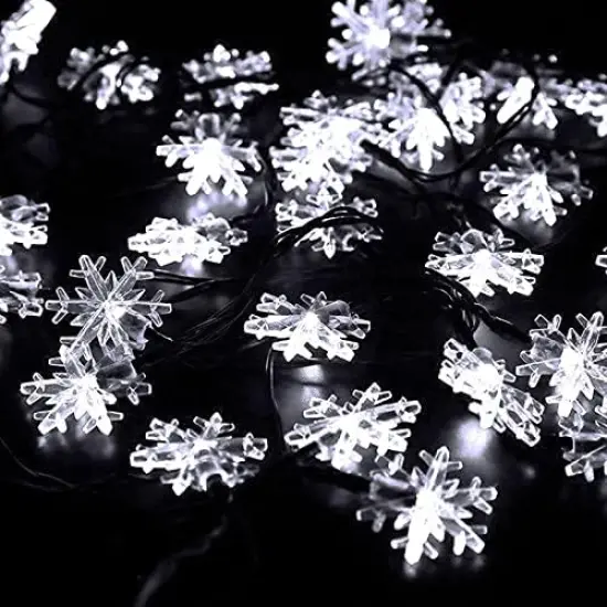 100 LED Solar Christmas Snowflake Lights {3}