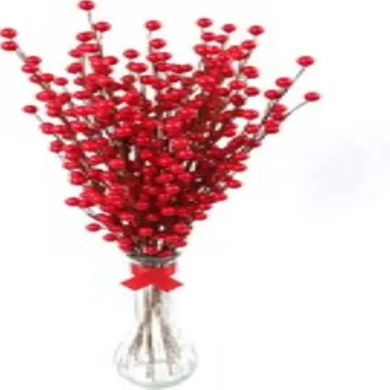 Set of 4: Red Waterproof Holly Berry Stems with 35 Lifelike Berries | 18-Inch | Festive Holiday Decor | Trees, Wreaths, & Garlands | Christmas Picks | Home & Office Decor {1}