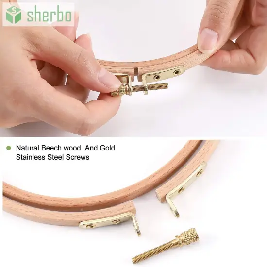 3 Pieces Beech Wood Embroidery Hoops Set by 4 Inch to 6 Inch {3}