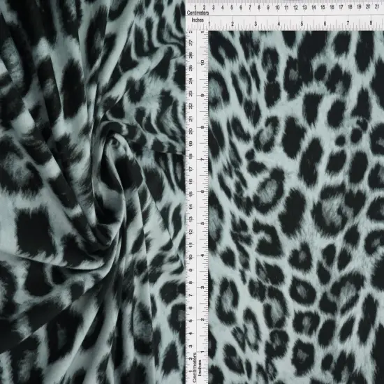1 Yard DTY Brushed Animal Print Knit Fabric 58/60 Inches Wide Soft Stretch SILVER {1}