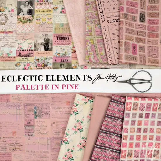 Wallpaper in Pink (pwth217.pink) | Eclectic Elements Palette in Pink | Tim Holtz | Free Spirit {2}