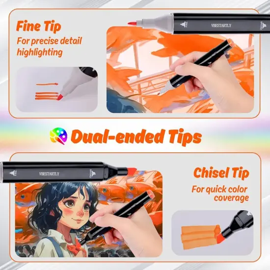 80 Colors Alcohol Markers with Base {3}