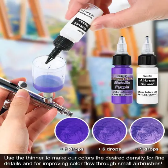 Airbrush Paint, 36 Colors with 4 Thinner Airbrush Paint Set {3}