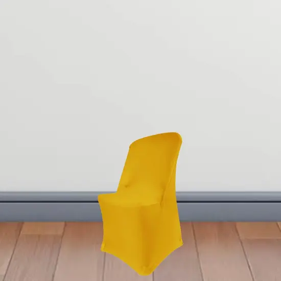 1 Piece Gold Stretch Chair Cover Premium Spandex Fit for Lifetime Folding Chair {5}