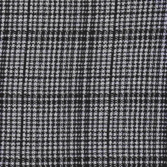 1 Yard Black & White Soft Plaid Knit Jacquard Fabric Double Knit Stretch Material 57/59 Inches Wide {1}