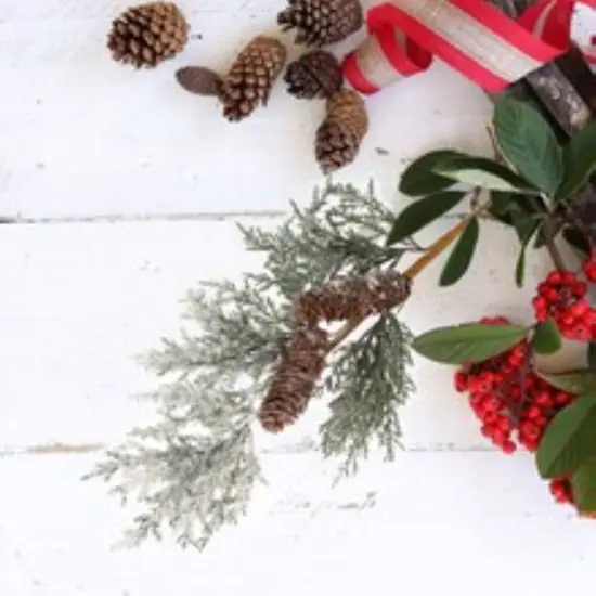 6PC Snow Pine Picks with Pine Cones - Box of 6 Realistic Christmas Floral Accents for Home Decor and Events | 2024 Christmas Collection, Floral Home by Artificial Flowers {3}