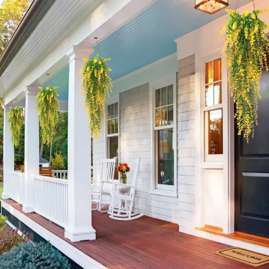 Artificial Plants Hanging Outdoor Fake Plants - Yellow {3}