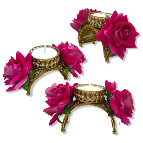 Rose Diwali Candle Holder, Diwali Diya, Diwali Decor, Diwali Decoration, Diwali Candle, Diwali Favors, Deewali Gifts {1}