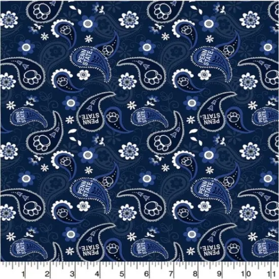 Licensed NCAA Penn State University Paisley PS-1200 Cotton Fabric by the Yard {1}