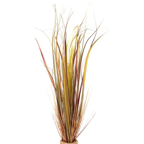 Northlight 34" Red Artificial Grass Plant in a Rope Pot {4}