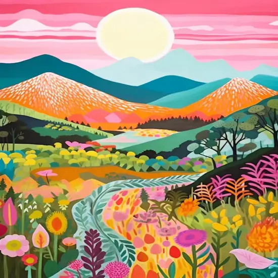 5D Diamond Painting Kits for Adults Beginners Mountain Flower {1}