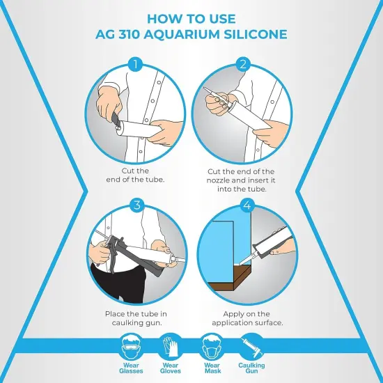 ADHESIVE GURU AG310 Clear Silicone Sealant for Aquariums &ndash; Fish-Safe, 100% Waterproof Bond {6}