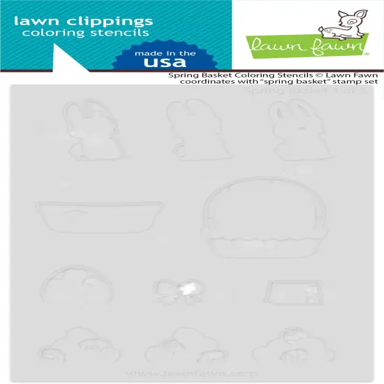 Lawn Clippings Coloring Stencils-Spring Basket {1}