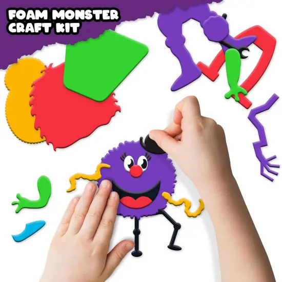 12 Sets -DIY Foam Monster Craft Kit, Mess-Free Arts and Crafts Activity for Kids {3}