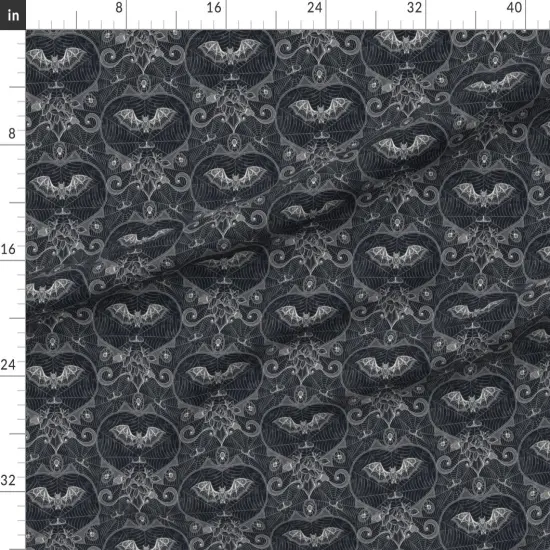 Various Fabrics by the Yard or Fat Quarter Spiderweb Damask Halloween Cobwebs Gothic Spooky Autumn Fall Custom Printed Fabric by Spoonflower {1}