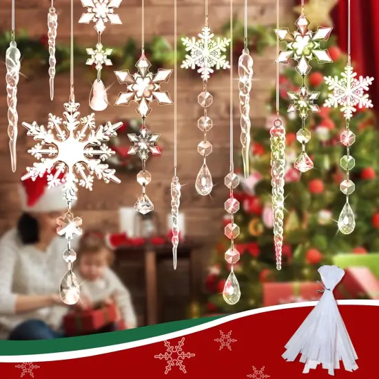 20 Pack Clear Crystal Christmas Ornaments {3}