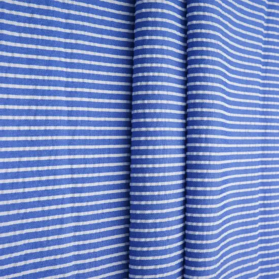 1 Yard Seersucker Stripe Fabric, 58/59&Prime; Wide Polyester Rayon Blend BLACK {3}