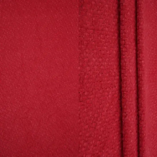 1 Yard Poly Nylon Chenille Feather Yarn Knit Fabric 245 GSM Plush Soft 64" Width RED {1}