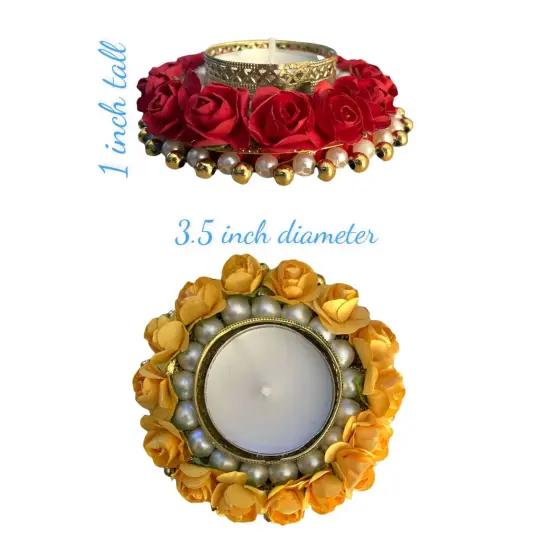 Rose Candle Holder Tealight Candle Holder &ndash; Festive T-light Stand for Diwali, Christmas, Hanukkah, Thanksgiving, Housewarming & Home Decor Centerpiece & Dining Table {7}