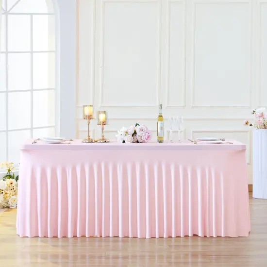Pink Table Skirt for Rectangle Tables {1}