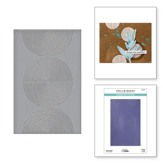 Spellbinders Embossing Folder By Dina Wakley-Lined Circles, Modern Botanicals {5}