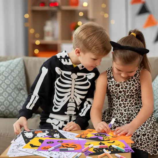 30 Sets Halloween Sand Art Kits for Kids DIY Craft Pumpkin Witch {5}