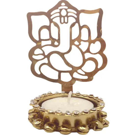 Shadow Diya Ganesha Candle Holder Ganesha Tea Light Candle Holder Diwali Decor Traditional Decorative T-light Candle Holder for Home Office Wedding Favor Housewarming Gift {6}