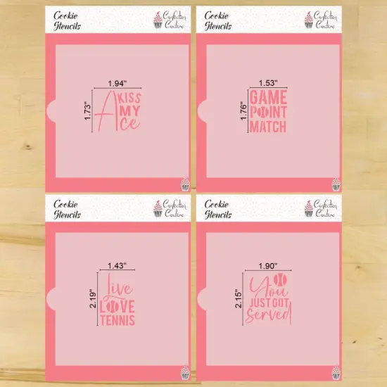 Tennis Messages Cookie Stencil Set | Sports Cookie Stencil | DIY Stencil | Craft Stencil | Confection Couture | {2}