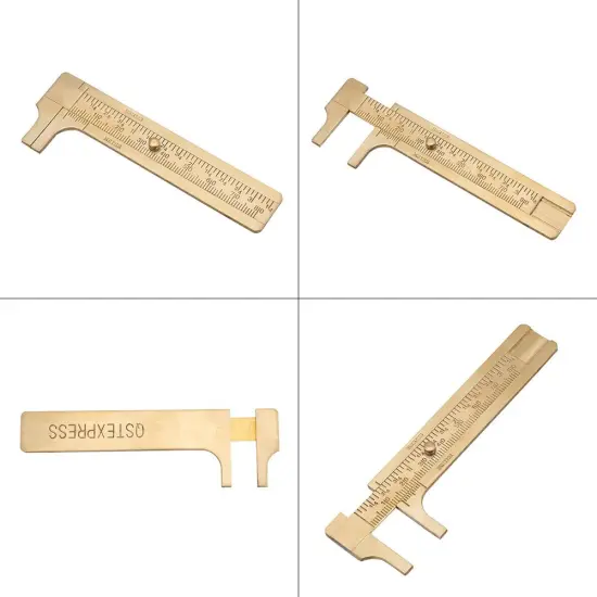 Sliding Gauge Vernier Caliper Ruler, Scale Vernier Caliper Solid Brass Sliding Gauge, mm/inch Handy Sliding Gauge Ruler Measuring Tool, Vernier Gauge Millimeters Tool for {2}