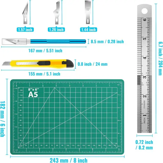 Exacto Knife Set, 2 Pcs Craft Knife with 40 Pcs Hobby Knife Replacement Blades {2}