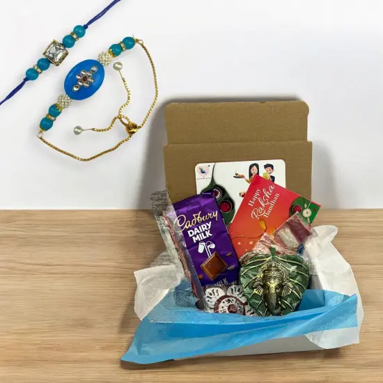 Lumba Lumbar Rakhi Pair Hamper, Rakhi for Brother, Bhaiya Bhabhi Rakhi, Rakhri, Lumbar Set, Couple Rakhi, Sister in Law Rakhi {6}