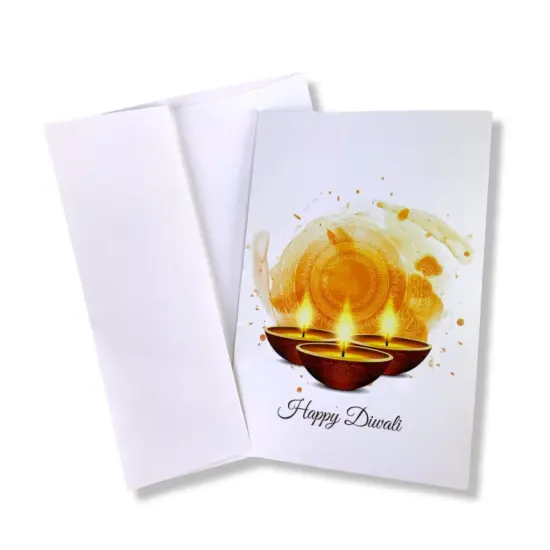 Diwali Greeting Card Pack Deepawali Greeting Cards Set Printed Customizable Indian Festival Cards Shubh Diwali Greetings Diwali Vijayadashmi Favor {2}