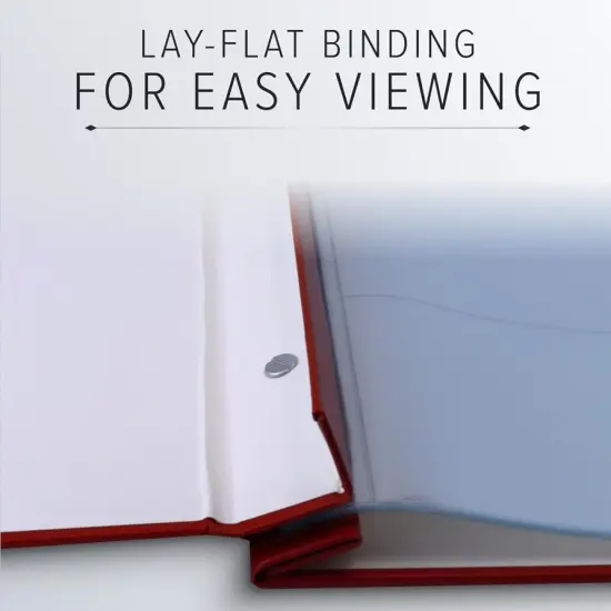 Gallery Leather Yarmouth 6 UP Photo Albums, Holds 4x6&rdquo; photos, Bonded Leather, Post-Bound, 20 pages, - 12.75" x 14.5" Camden Red {4}