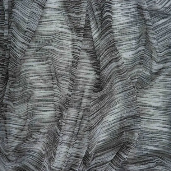 1 Yard Melange Missoni Space Dye Mesh Fabric Lightweight Stretch 54" Width CHARCOAL/GREY {1}
