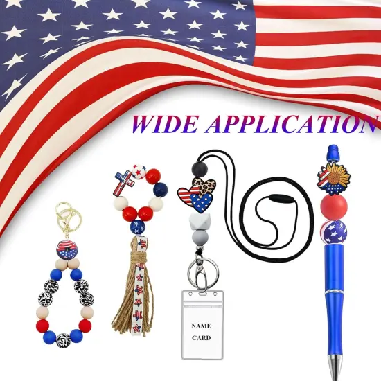 40Pcs Patriotic Focal Beads 4th of July {2}