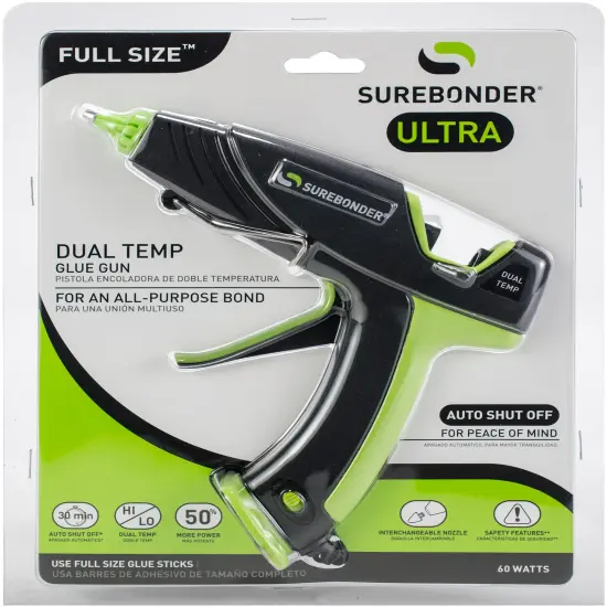 Surebonder Dual Temp Full Size 60 Watt Glue Gun-Black {1}