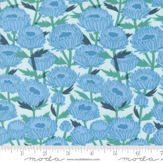 November Florals in Lightest Blue (37122 34) | Love Letter | Lizzy House | Moda {1}