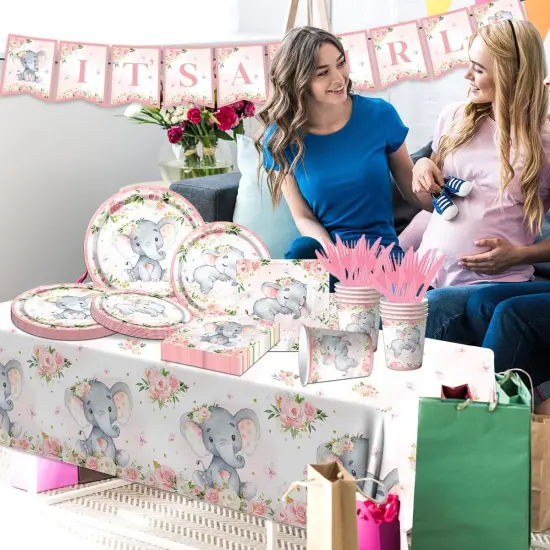 142Pcs Pink Baby Shower Decorations {2}