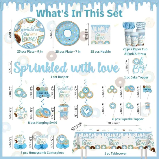 Baby Shower Boy Party Decorations with Tableware Set &ndash; Serves 25 Guests {2}