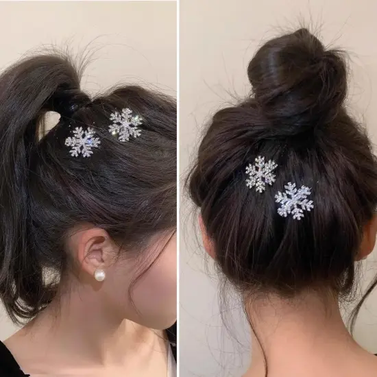 Sparkly Rhinestone Snowflake Hair Clip {3}