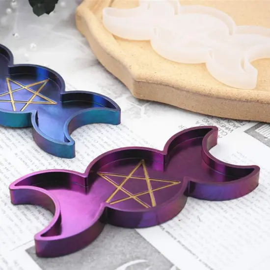 2PCS Moon Star Tray Resin Mold {3}