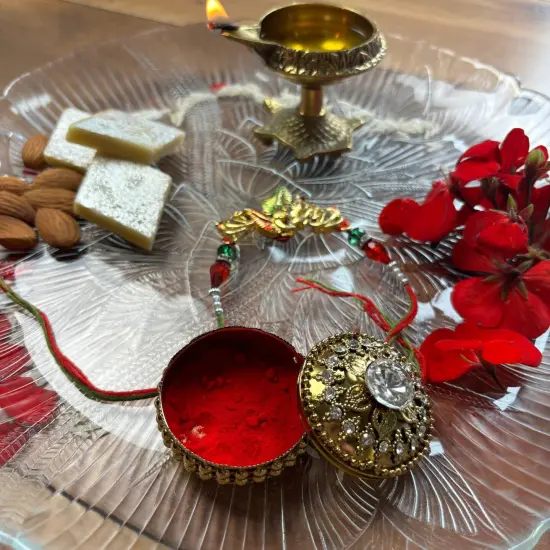 Golden Metallic Kumkum Holder Decorative Sindoor Roli Chandan Dabbi Designer Jewelry Box Indian Pooja Housewarming Gift Wedding Favor Gift for Her {6}