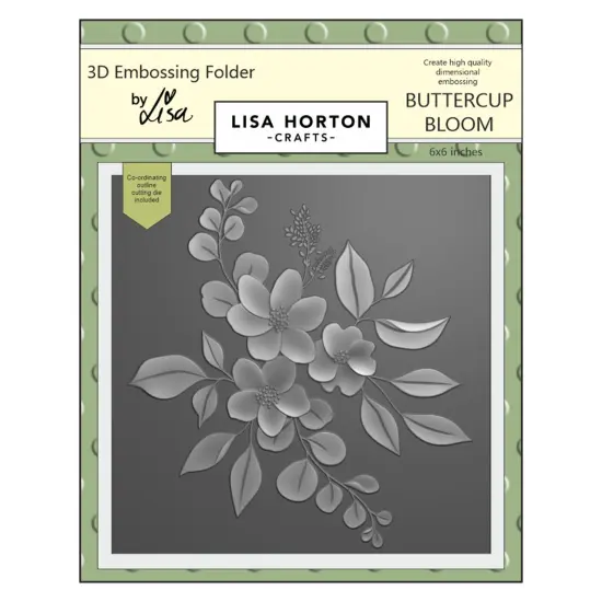 Lisa Horton Crafts Embossing Folder 6"X6"-Buttercup Bloom {1}