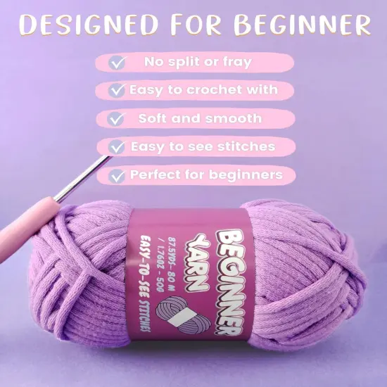 3 Pack Beginners Crochet Yarn (Oyster White) {2}