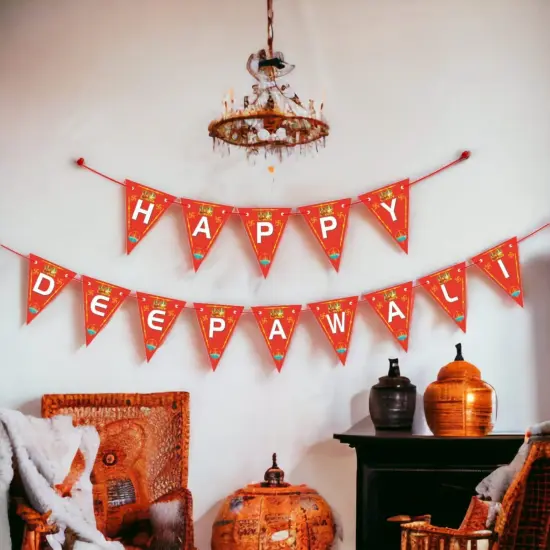 Happy Deepawali Paper Banner, Happy Diwali Banner, Deepawali Decor, Diwali Decorations, Diwali Backdrop, Diwaly Party, Diwali Garland, Diwali Decor {5}