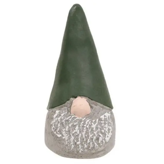 Tall Green Hat Resin Gnome for Tabletop Display and Spring Summer Decor {1}