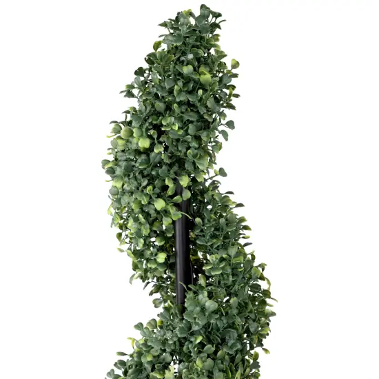 Northlight Two-Toned Boxwood Spiral Artificial Topiary Tree in Round Pot - 3' Green {4}