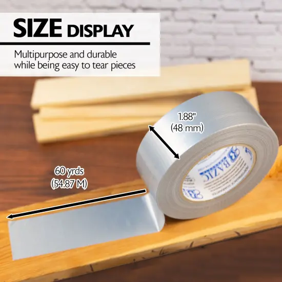 BAZIC 1.88" X 60 Yards Silver Duct Tape {2}
