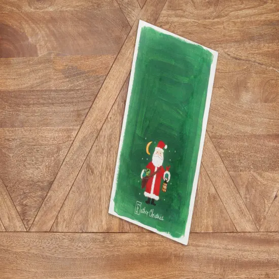 Father Christmas Alphabet Printed Kitchen Towel {3}