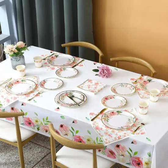 Baby Shower Flower Plates Floral Cups Knifes Forks {3}